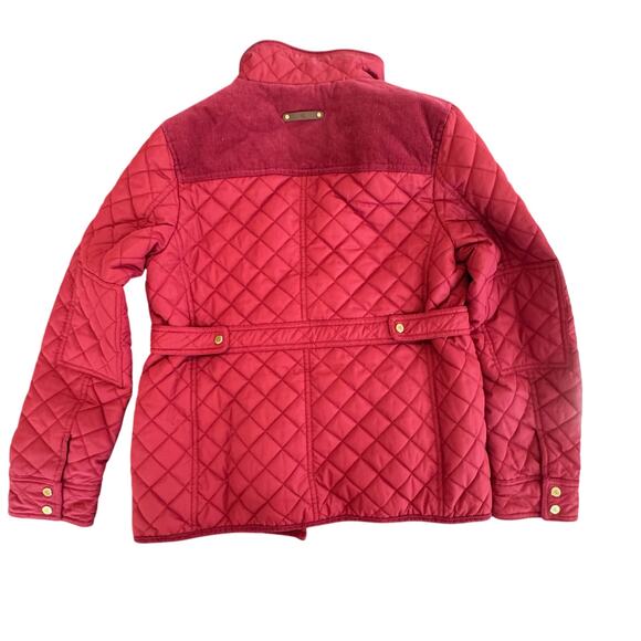 Lauren Ralph Lauren Red Barn Coat Sherpa collar Winter Quilted Puffer Medium zip - Picture 9 of 10